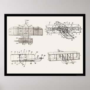 Póster La patente del avión de los hermanos de Wright