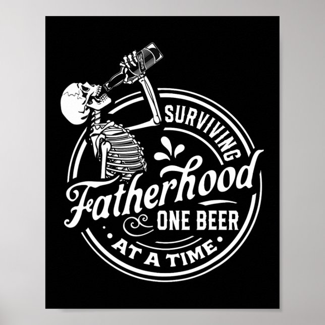 Póster La paternidad una cerveza a la vez Día de los Padr (Frente)