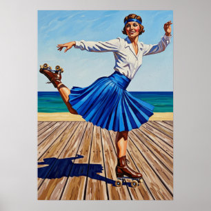 Póster LA PATINEUSE À ROULETTES (Patinaje Roller)