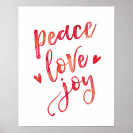 Póster La paz amor alegría inspirar a los navidades impri