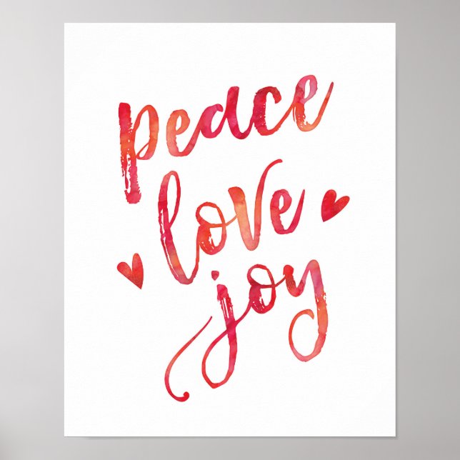 Póster La paz amor alegría inspirar a los navidades impri (Frente)
