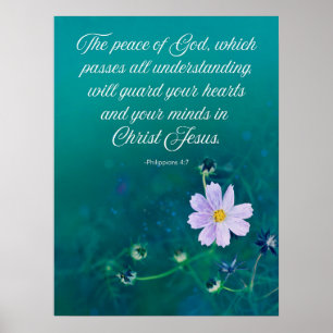 Póster La paz de Dios - Filipinas 4:7 Biblia Verse Art
