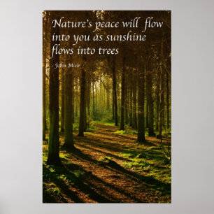 Póster 'La paz de la naturaleza fluirá hacia ti' cita de 