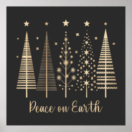 Póster La paz en la Tierra Navidades Minimalistas