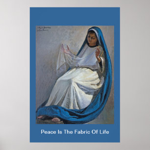 Póster la paz es el tejido de la vida
