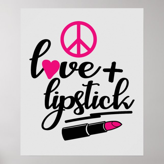Póster la paz linda amor maquillaje lápiz labial artista  (Frente)