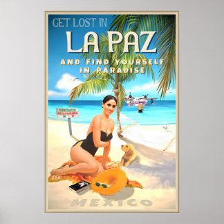 Póster La Paz Mexico Baja California Sur Travel Poster