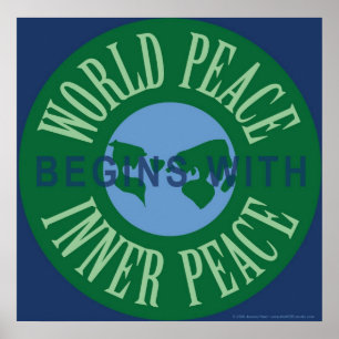 Póster La paz mundial comienza con el Poster interior de 