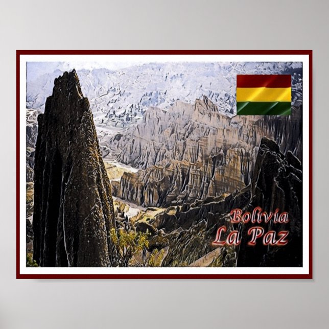 Póster La Paz - Valle Luna - Bolivia - Poster (Frente)