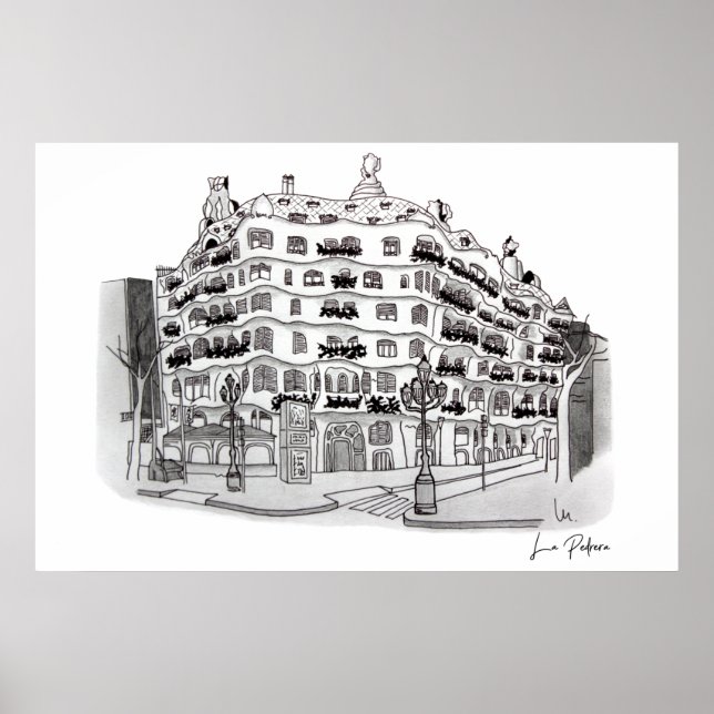 Póster La Pedrera - Casa Milá (Barcelona (Frente)