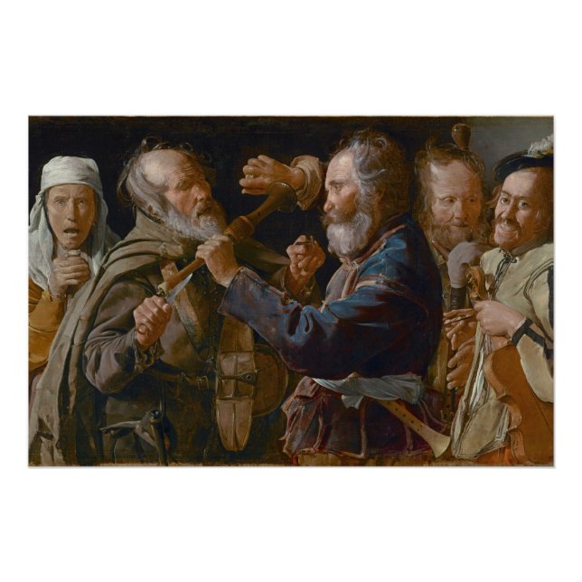Póster La pelea de los mendigos, c.1625-30 (aceite sobre  (Anverso)