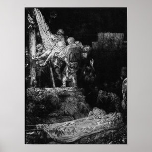 Póster La pendiente de la cruz con una antorcha, 1654