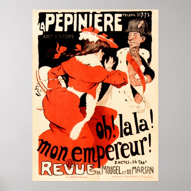 Póster LA PEPINIERE ¡Mi Emperador! Anuncio de teatro fran (Frente)