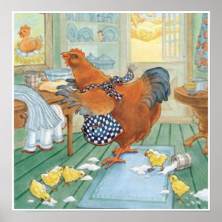 Póster La pequeña gallina roja