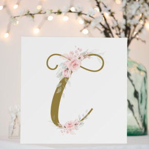 Póster La pequeña señorita Floral Baby's Initial Shower N