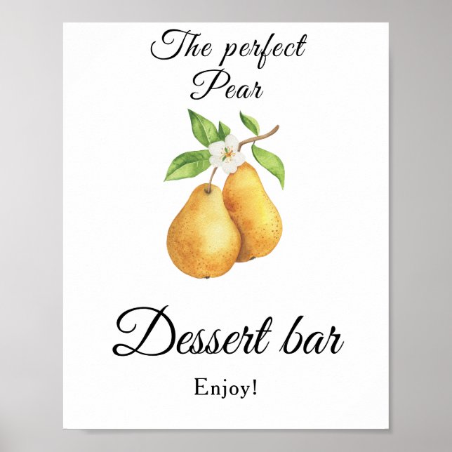 Póster La perfecta pera barra de postres para despedida d (Frente)