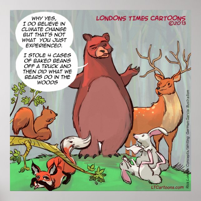 Póster La perspectiva de un oso gracioso sobre el Poster  (Frente)