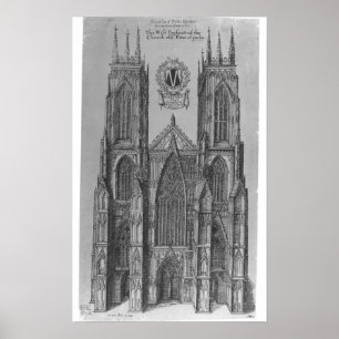 Póster La perspectiva del oeste de la iglesia de San