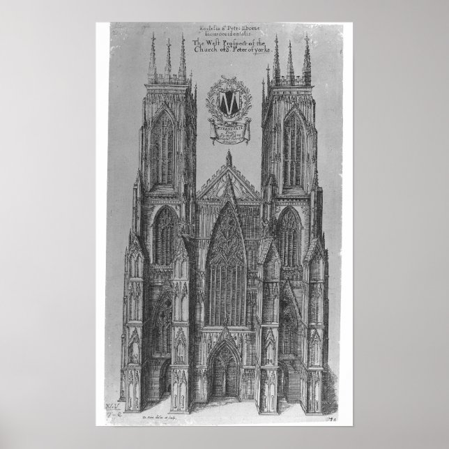 Póster La perspectiva occidental de la Iglesia de San Ped (Frente)