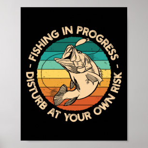 Póster La Pesca De Camisas De Pesca Graciosa En Curso