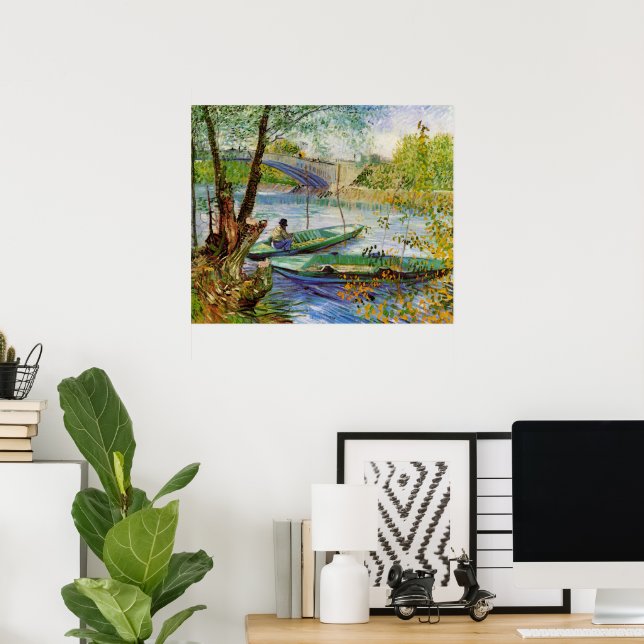 Póster La pesca de Van Gogh en primavera, Pont de Clichy (Oficina en casa)