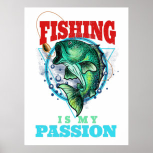 Póster La pesca es mi pasión, el carrete de pescado vinta