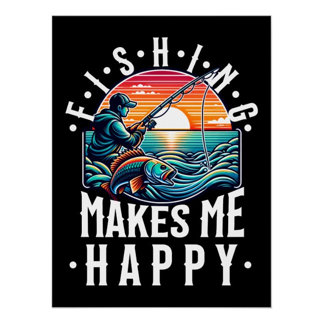 Póster La pesca me hace feliz (Anverso)