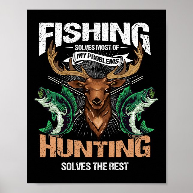 Póster La Pesca Resuelve La Mayoría De Mis Problemas Con  (Frente)