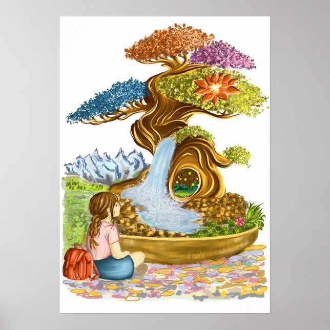 Póster La petite fille et son Bonzaï géant. (Frente)