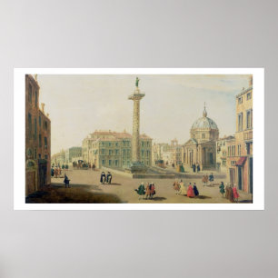 Póster La Piazza Colonna, Roma