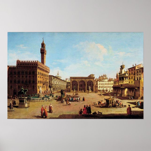 Póster La Piazza della Signoria en Florencia (Frente)