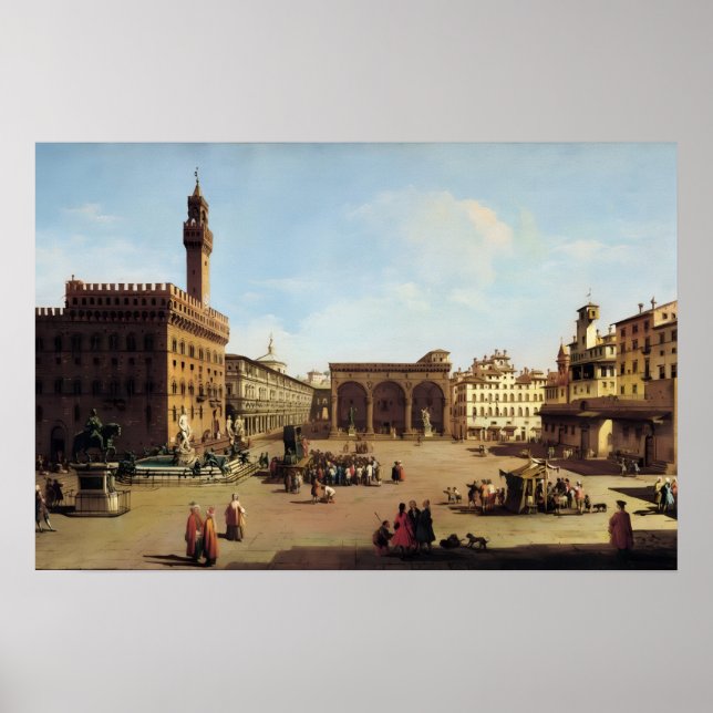 Póster La Piazza della Signoria en Florencia (Frente)