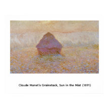 La pila de grano de Claude Monet, sol en la niebla