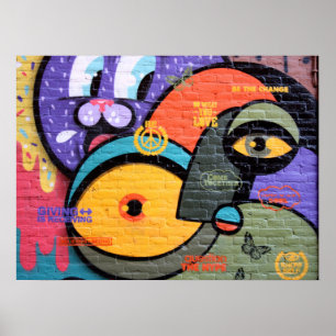 Póster la pintada de la pared observa poster del mensaje