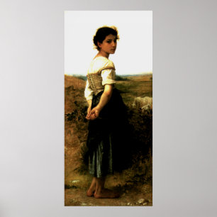 Póster La pintura de Bouguereau de 1895: La joven pastora