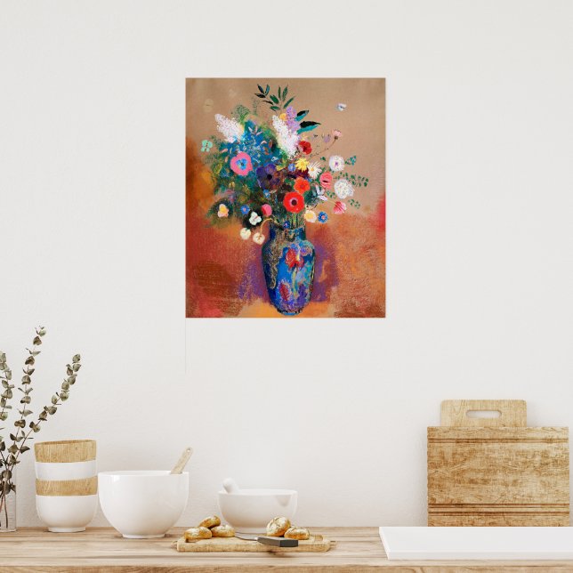 Póster La pintura de Odilon Redon, Ramo de Flores, (Cocina)