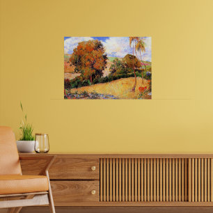 Póster La pintura de Paul Gauguin, Prado en Martinica,