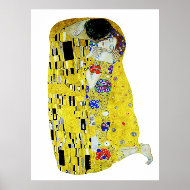 Póster La pintura del beso de Gustav Klimt (Frente)