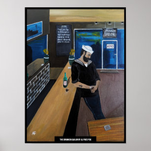Póster La pintura del marinero borracho de Alfred Fox