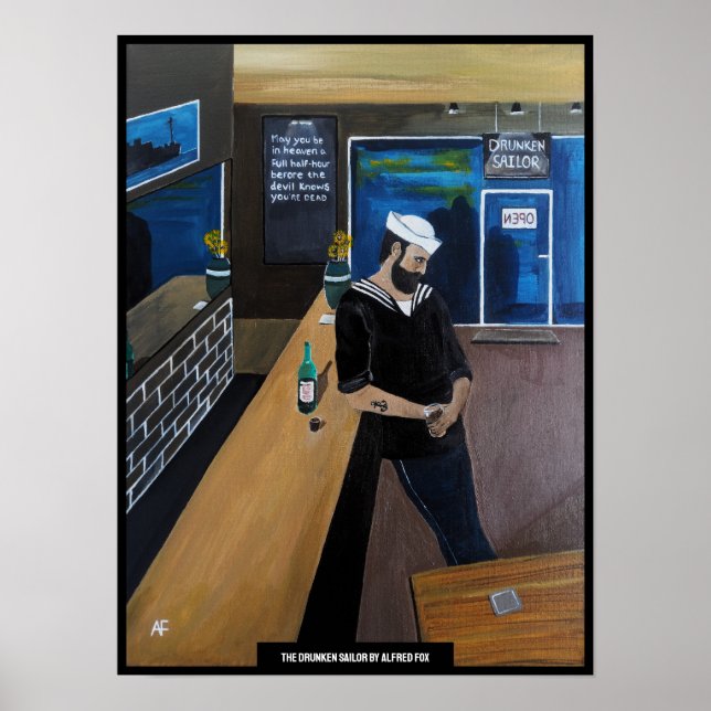 Póster La pintura del marinero borracho de Alfred Fox (Frente)