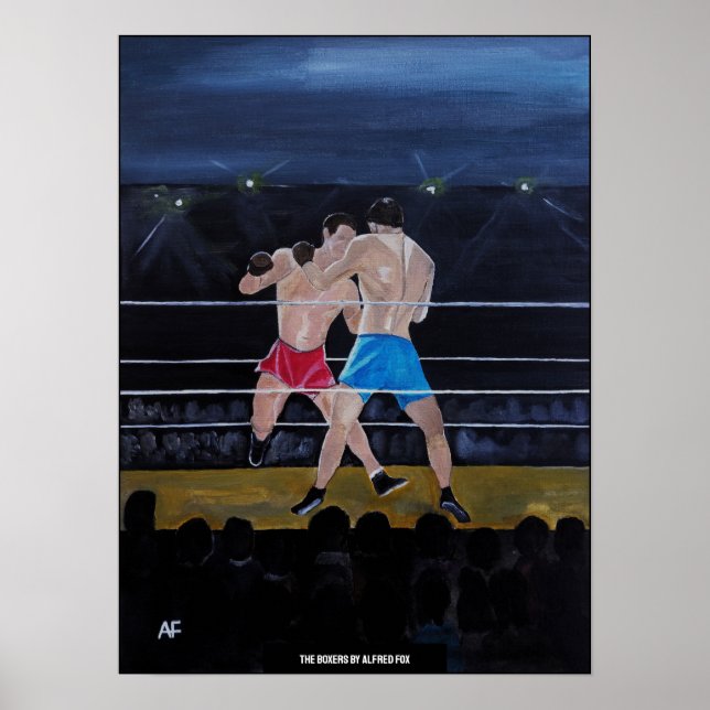 Póster La pintura Los Boxeadores de Alfred Fox (Frente)