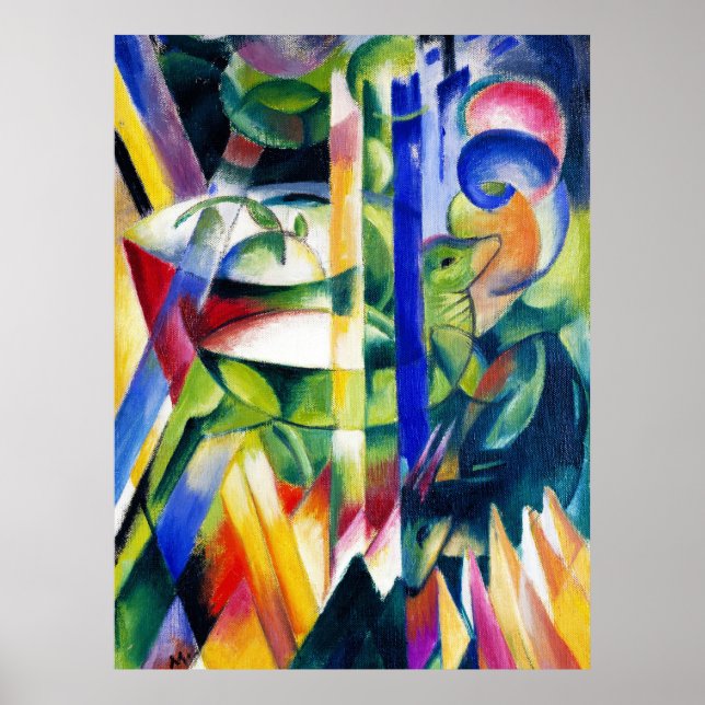 Póster La pintura Los pequeños cabritos de Franz Marc (Frente)