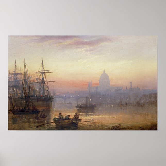 Póster La piscina de Londres al amanecer, 1876 (Frente)