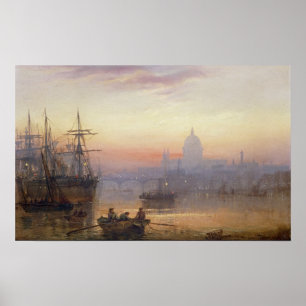 Póster La piscina de Londres en el ocaso, 1876