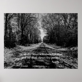 Póster La pista de trenes en blanco y negro proverbio las