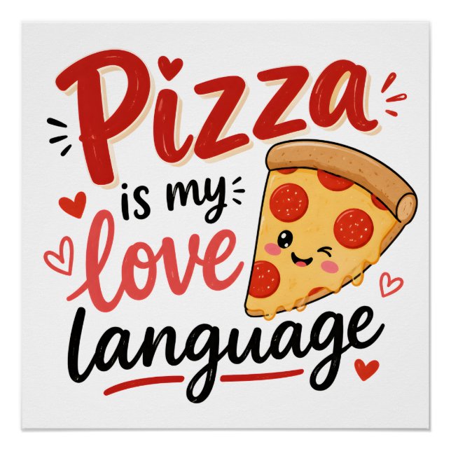 Póster La pizza es mi lenguaje del amor (Anverso)