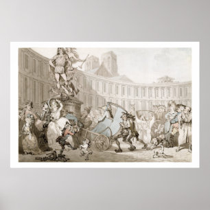 Póster La Place des Victoires, París, c.1789 (pluma y tin