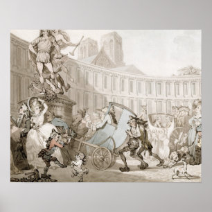 Póster La Place des Victoires, París, c.1789 (pluma y tin