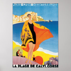 Póster La Plage De Calvi. Corso