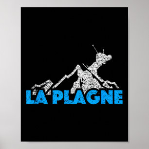 Póster La Plagne Esquí Snowboard Francia Resort Distre